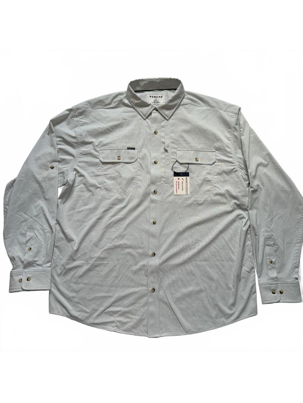 Poncho XL The Original Regular Fit Button-Up Shirt with Magnetic Pockets Fishing
